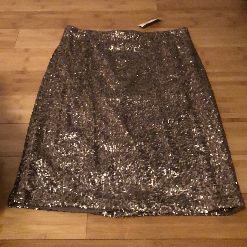 Ann Taylor Gold Sequin Skirt